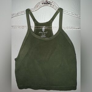 FP Movement by Free People Forest Green Ribbed Tank Top
